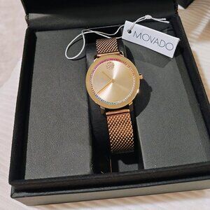 Womens Watch Movado Bold Evolution Gold Dial Multicolor Stones